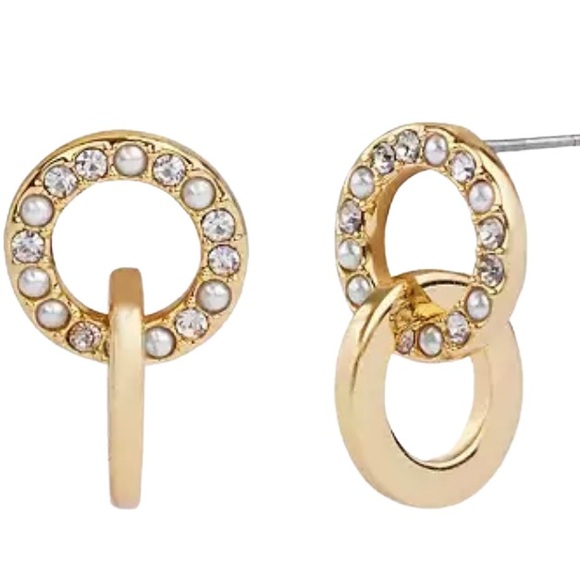 Coach NWT Interlocking Open Circle Earrings - Picture 3 of 3